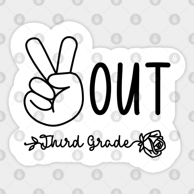 Peace Out 3rd Grade Tie Dye Last Day Of School Graduation Sticker by ALLAMDZ